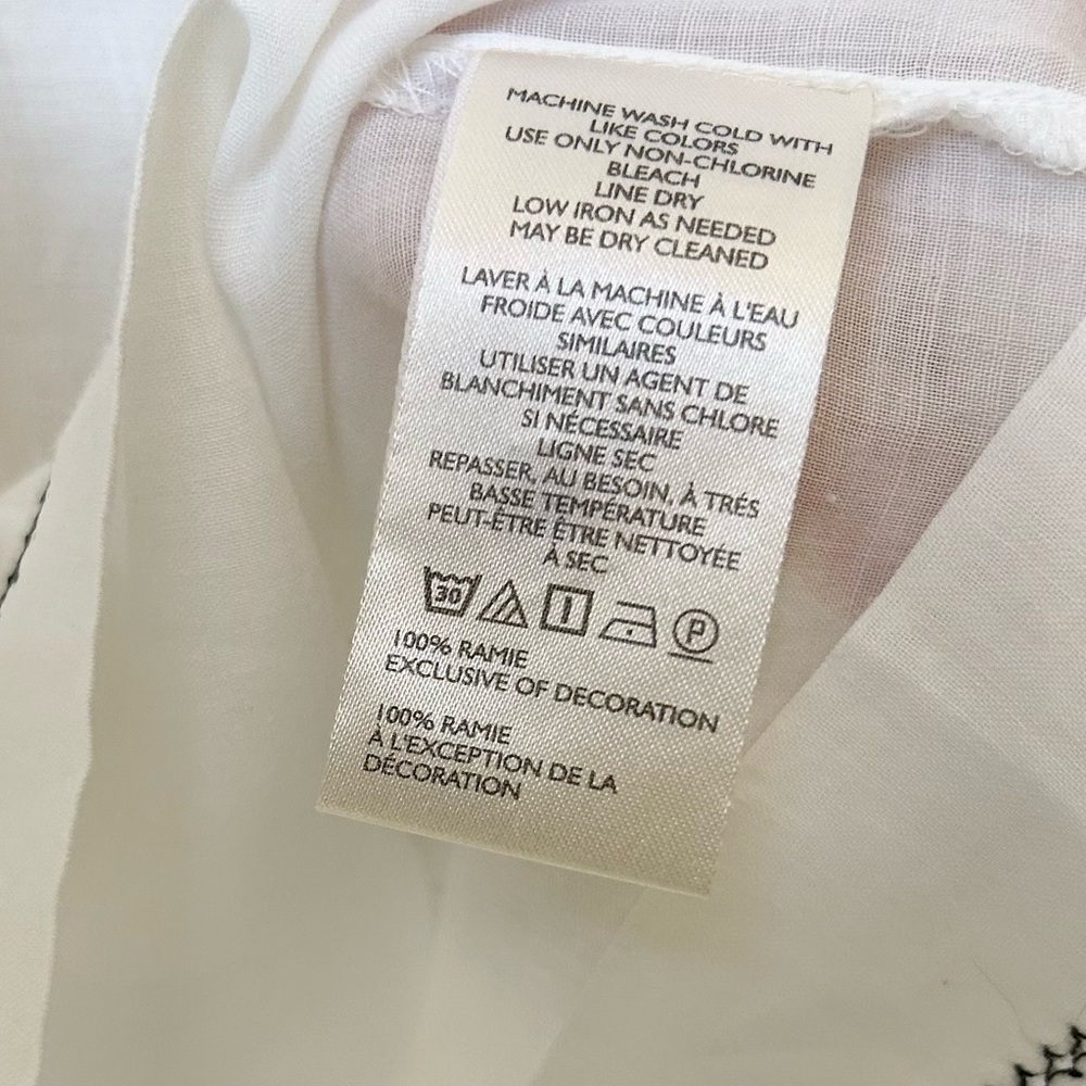 NWT Anthropology Maeve Balloon-Sleeve V-Neck Stitched Blouse Size M - Picture 8 of 8